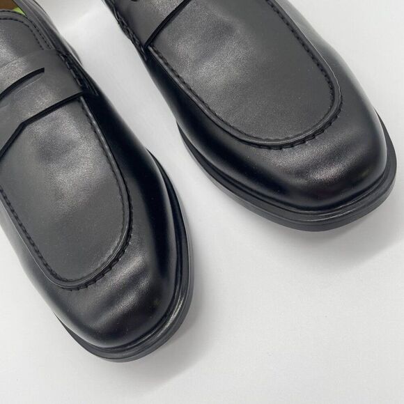 Vance Co. Mens Black Penny Loafer Keith Shoes 12 Comfort Foam Square Toe Work - Picture 4 of 11